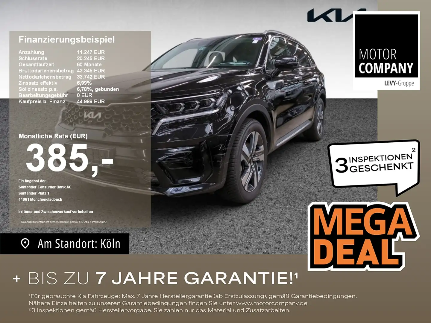 Kia Sorento 1.6 T-GDI Platinum +Hybrid+7-Sitzer+Pano+ Negru - 1