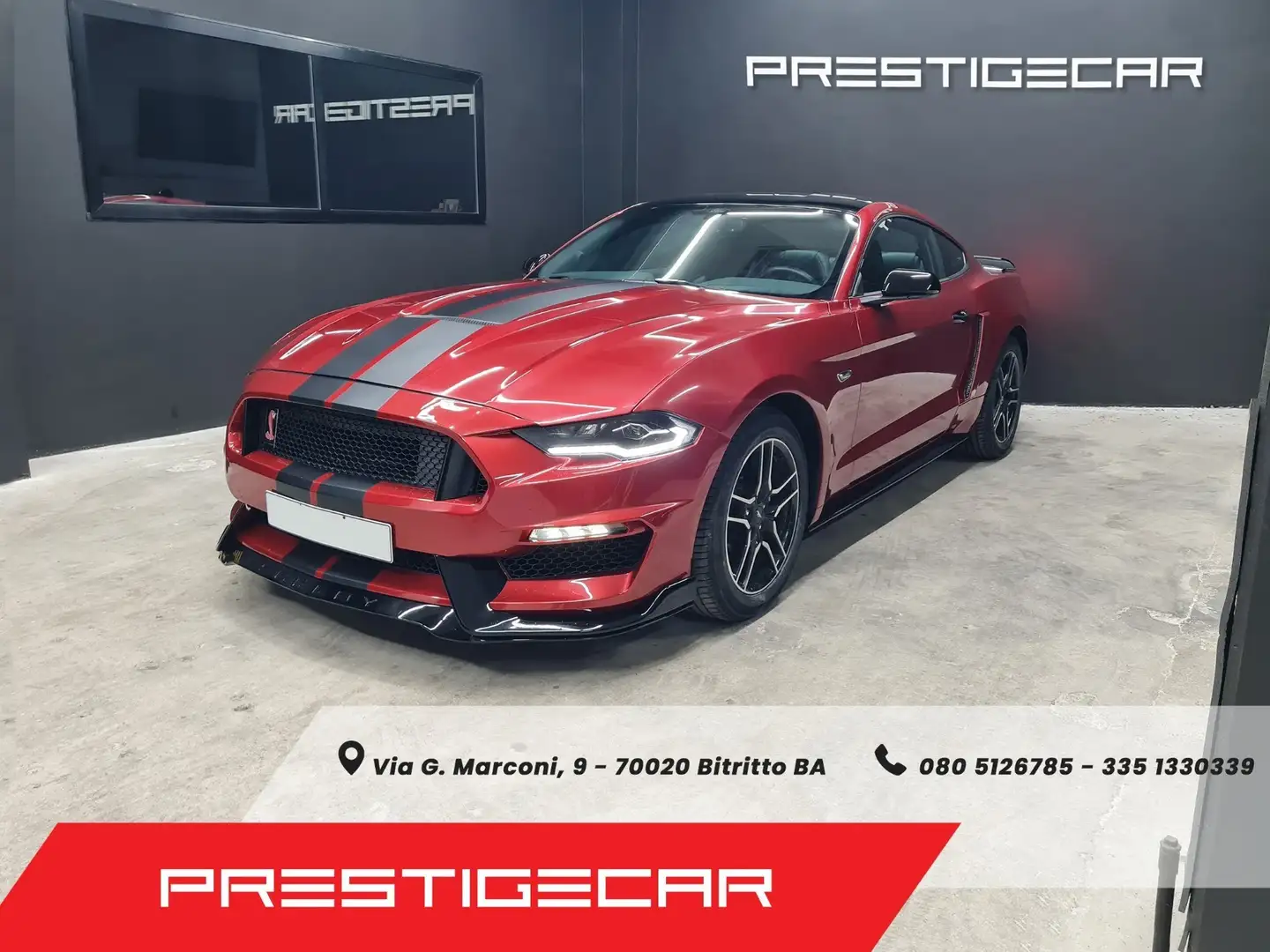 Ford Mustang 2.3 EB 317cv pelle navi android Rosso - 1