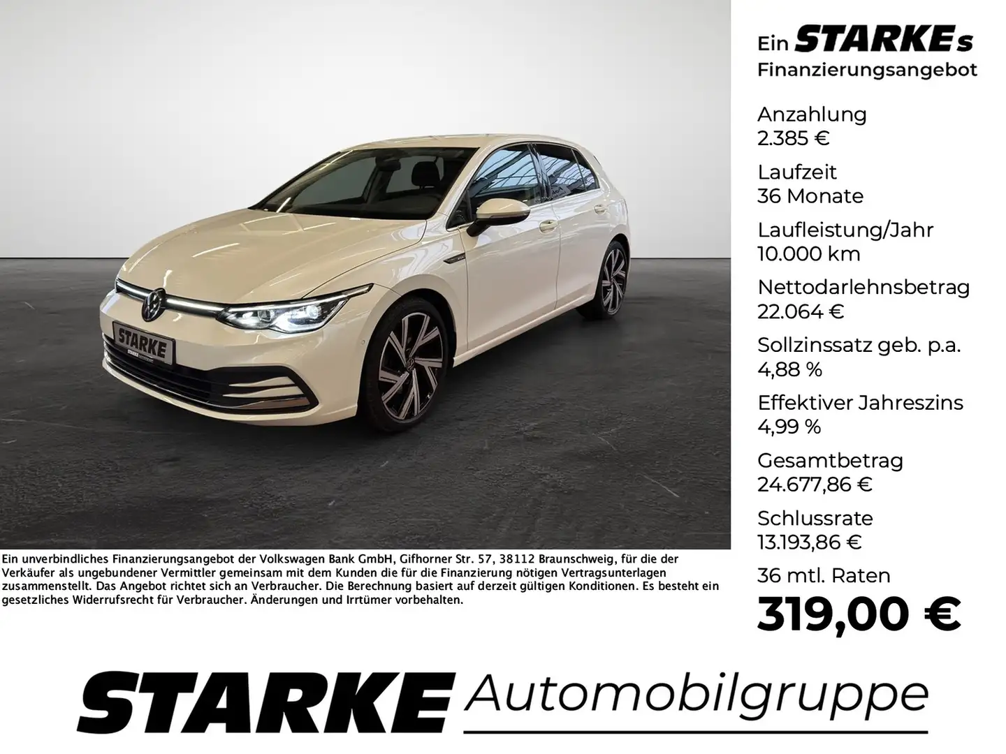 Volkswagen Golf 2.0 TSI DSG Style Weiß - 1
