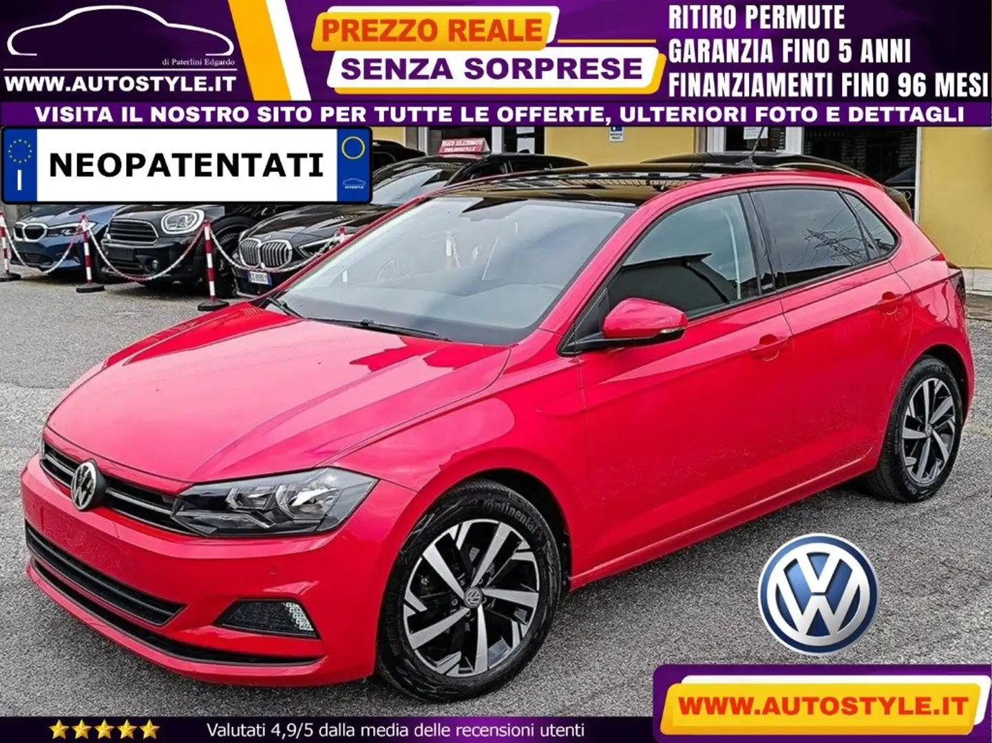 Volkswagen Polo 1.0 80Cv EVO UNITED 4/5p. BMT *NEOPATENTATI* Rosso - 1