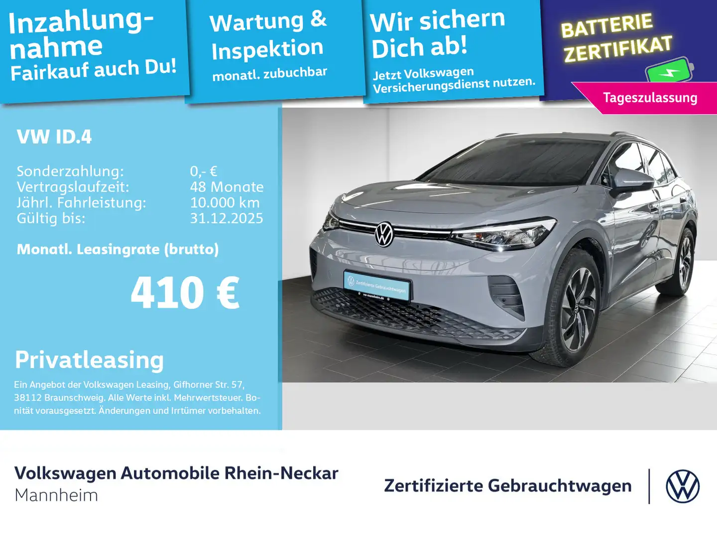 Volkswagen ID.4 Pro 210 kW Navi AHK Wärmepumpe uvm Grau - 1