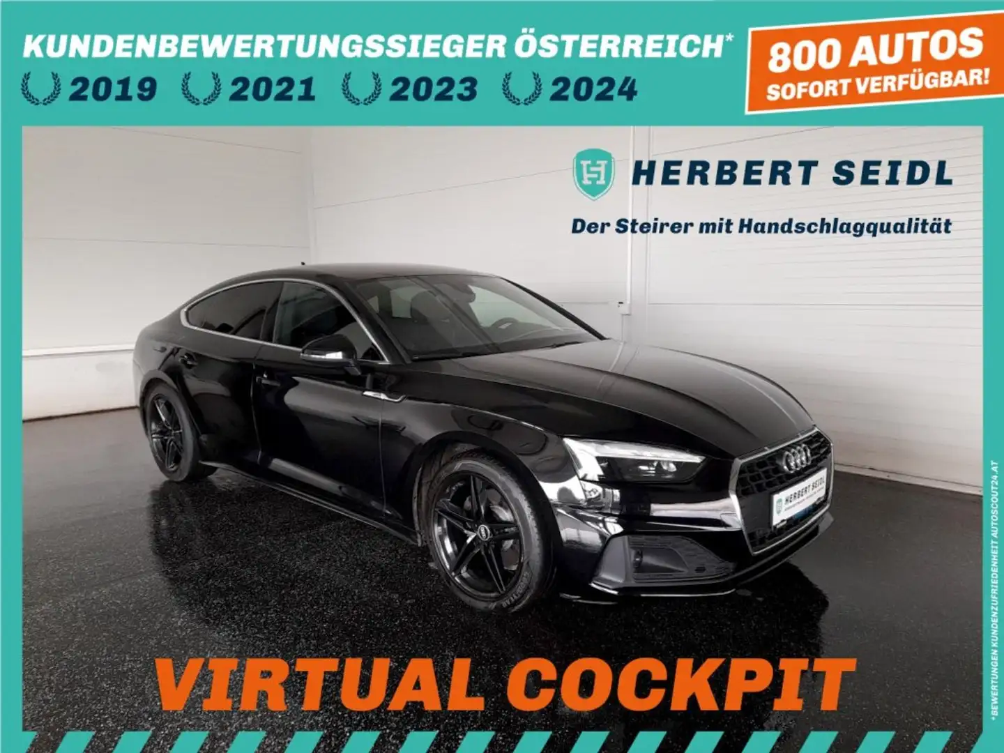 Audi A5 SB 35 TDI S-tr *LED / 18 ZOLL / NAVI / VIRTUELL PLUS / 3 ZONEN KLIMA / SPORTSITZE* Schwarz - 1