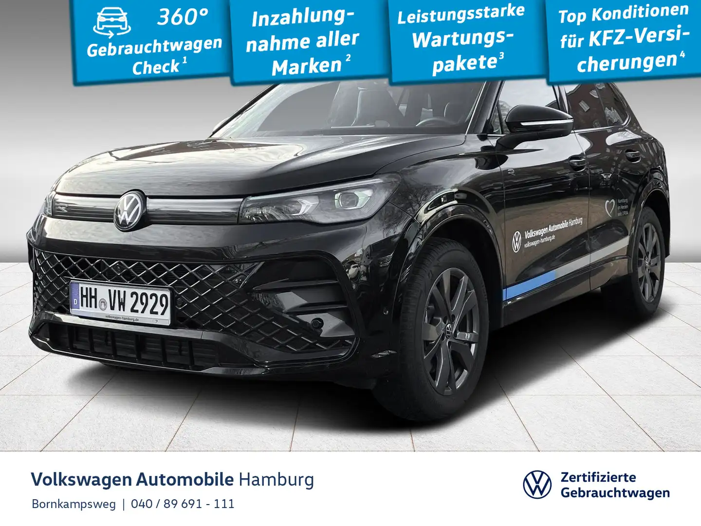 Volkswagen Tiguan 2.0 TDI R-Line 4Motion DSG AHK Navi Schwarz - 1