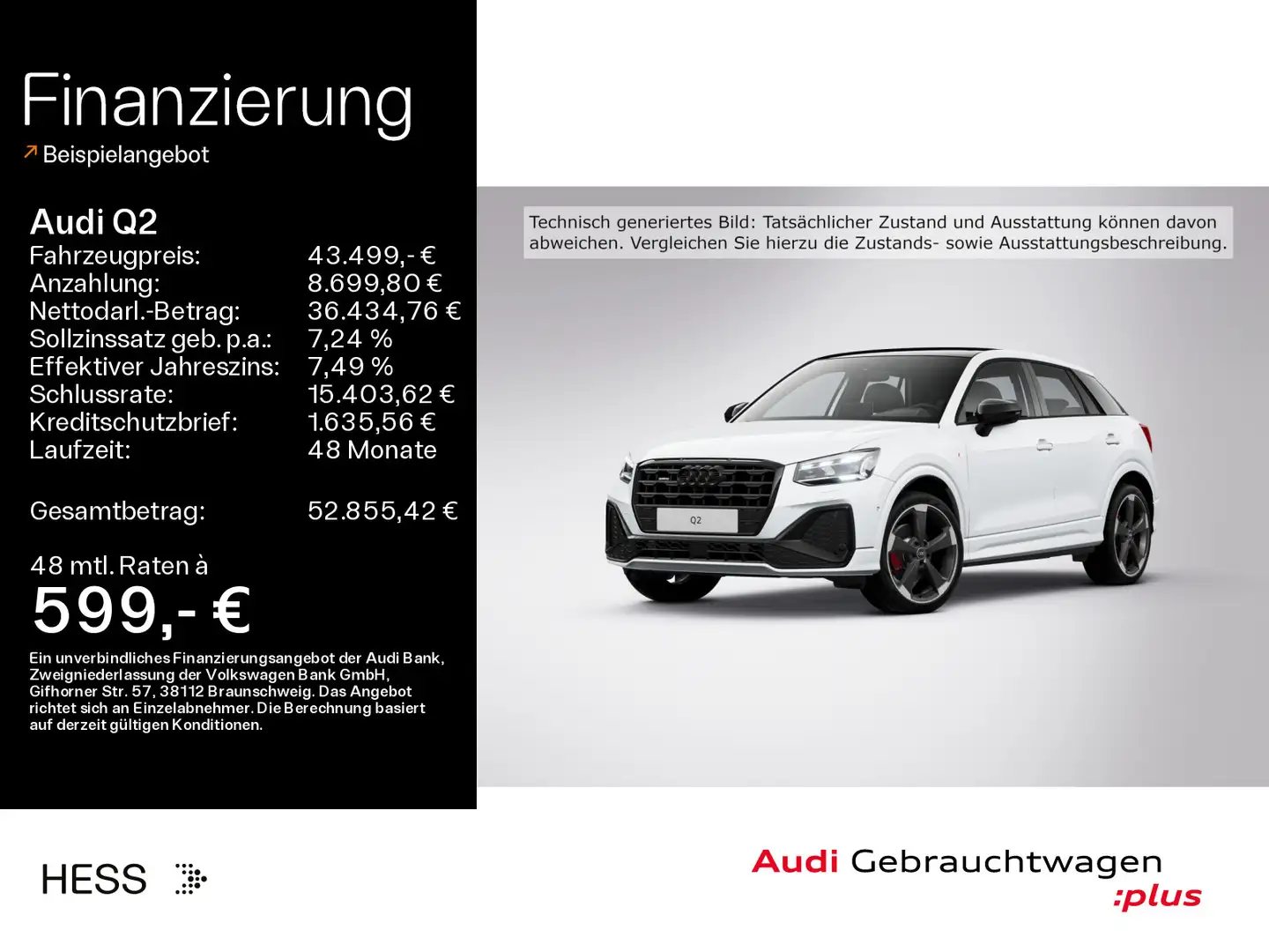 Audi Q2 40 TFSI quattro S-LINE*AHK*PANO*MATRIX*19ZOLL Weiß - 1