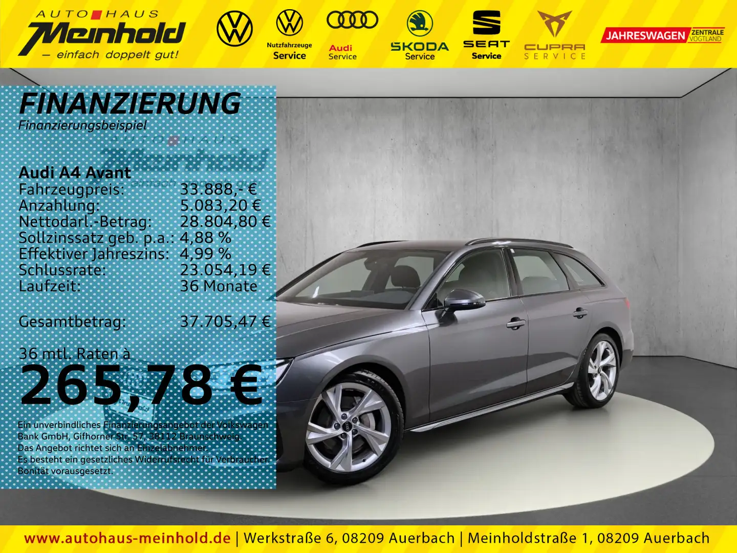 Audi A4 S line 40 TFSI S tronic, Matrix, ACC Gris - 1