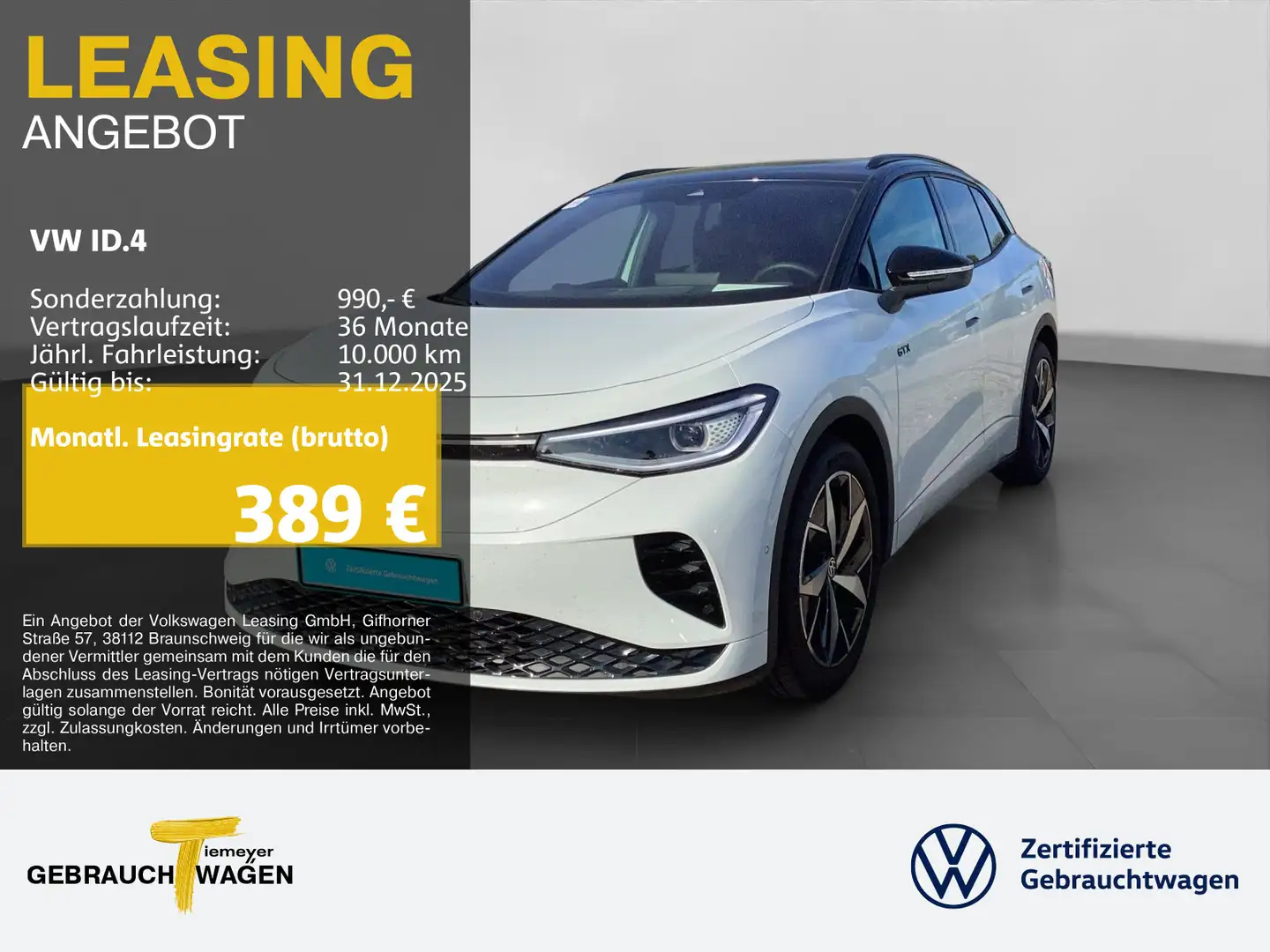 Volkswagen ID.4 GTX 4M LM20 NAVI KAMERA WÄRMEPUMPE Weiß - 1