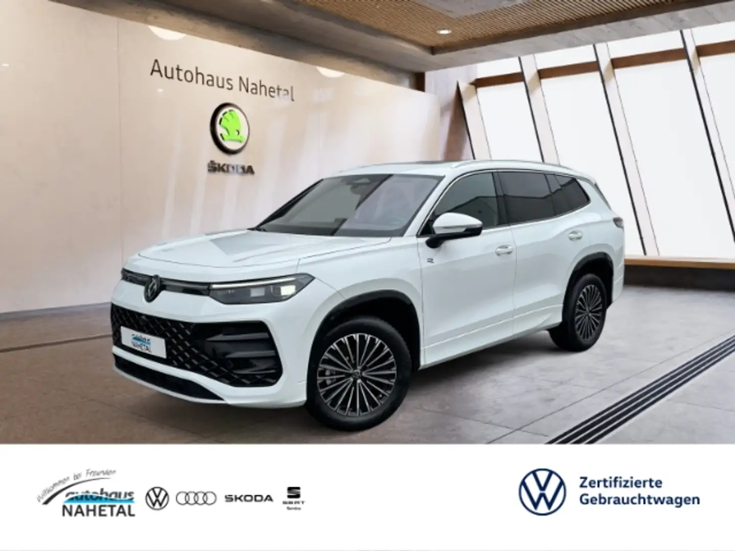 Volkswagen Tayron 2.0 TDI 4Motion R-Line AHK IQ LIGHT NAVI SOUNDSYST Weiß - 1