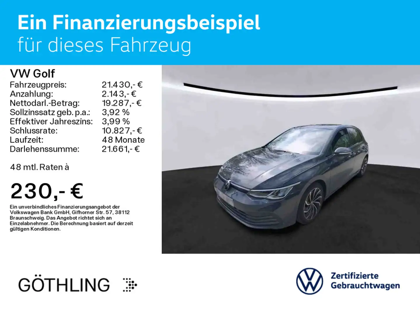 Volkswagen Golf United TSI 96kW*SPORT FAHRW.*PANO*LM-FELG. Grau - 2