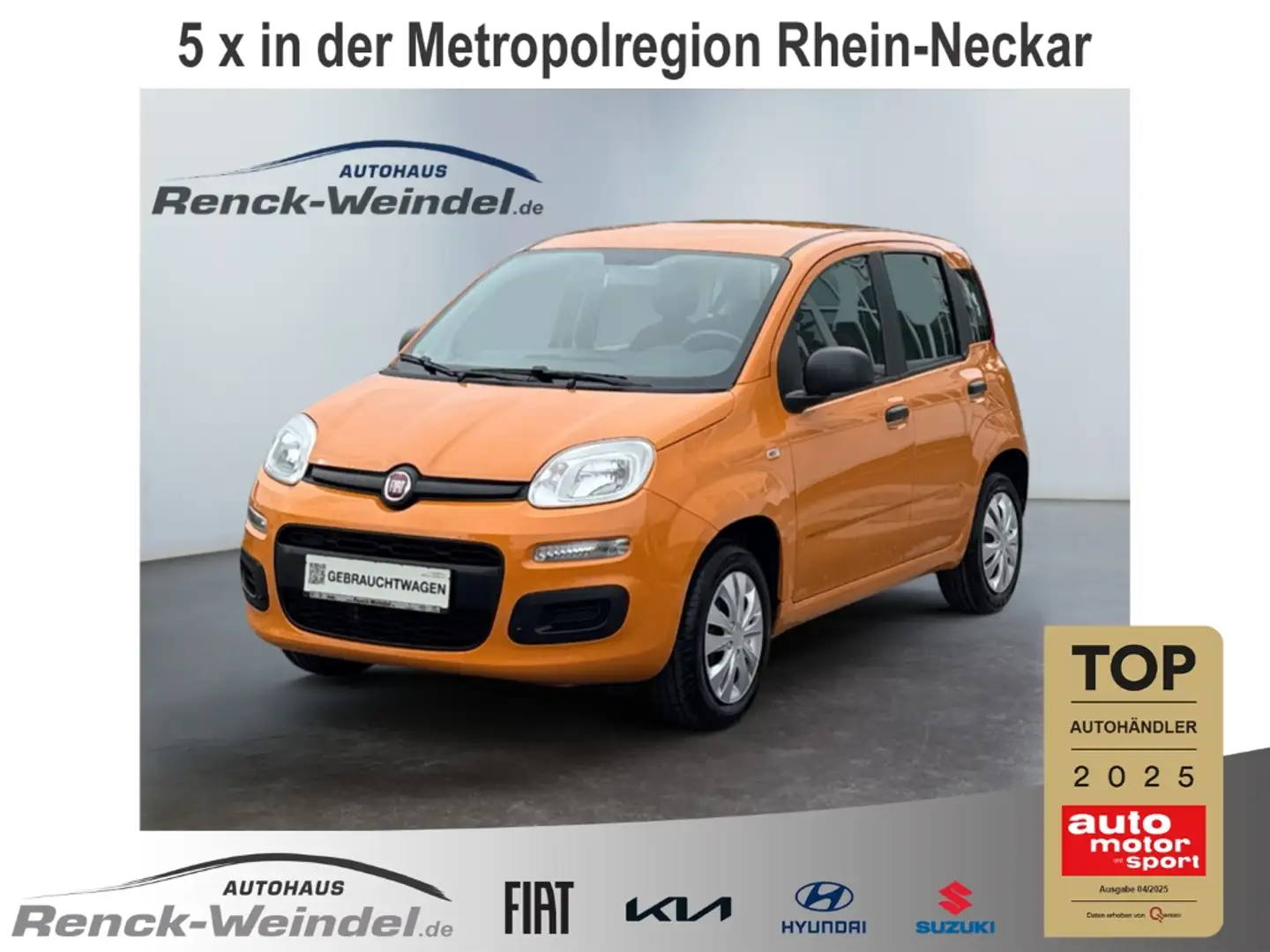 Fiat Panda Easy 1.2 PDC Klima Gar. Start-Stop ZV HUAU neu Ins Orange - 1