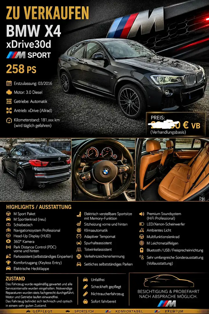 BMW X4 M xDrive 30d Sport Aut. Grau - 1