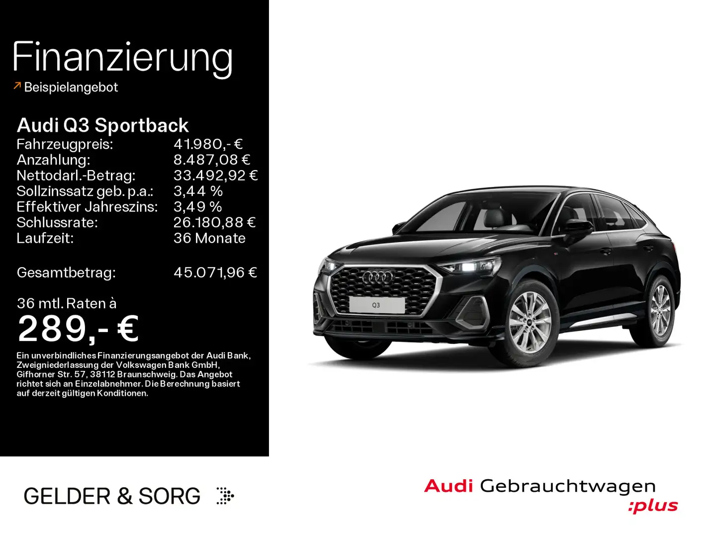 Audi Q3 35 TDI S line LED*RFK*ACC*Navi*Soun Schwarz - 1