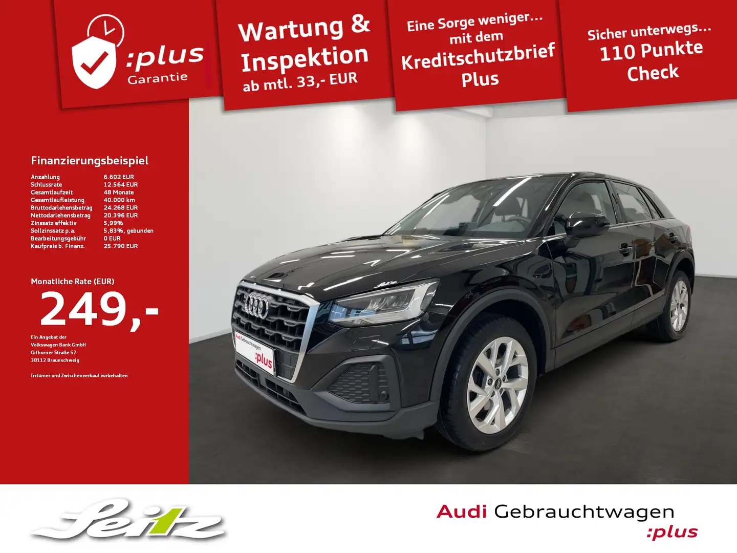 Audi Q2 35 TDI quattro *AHK*KAMERA*NAVI*LED* Zwart - 1