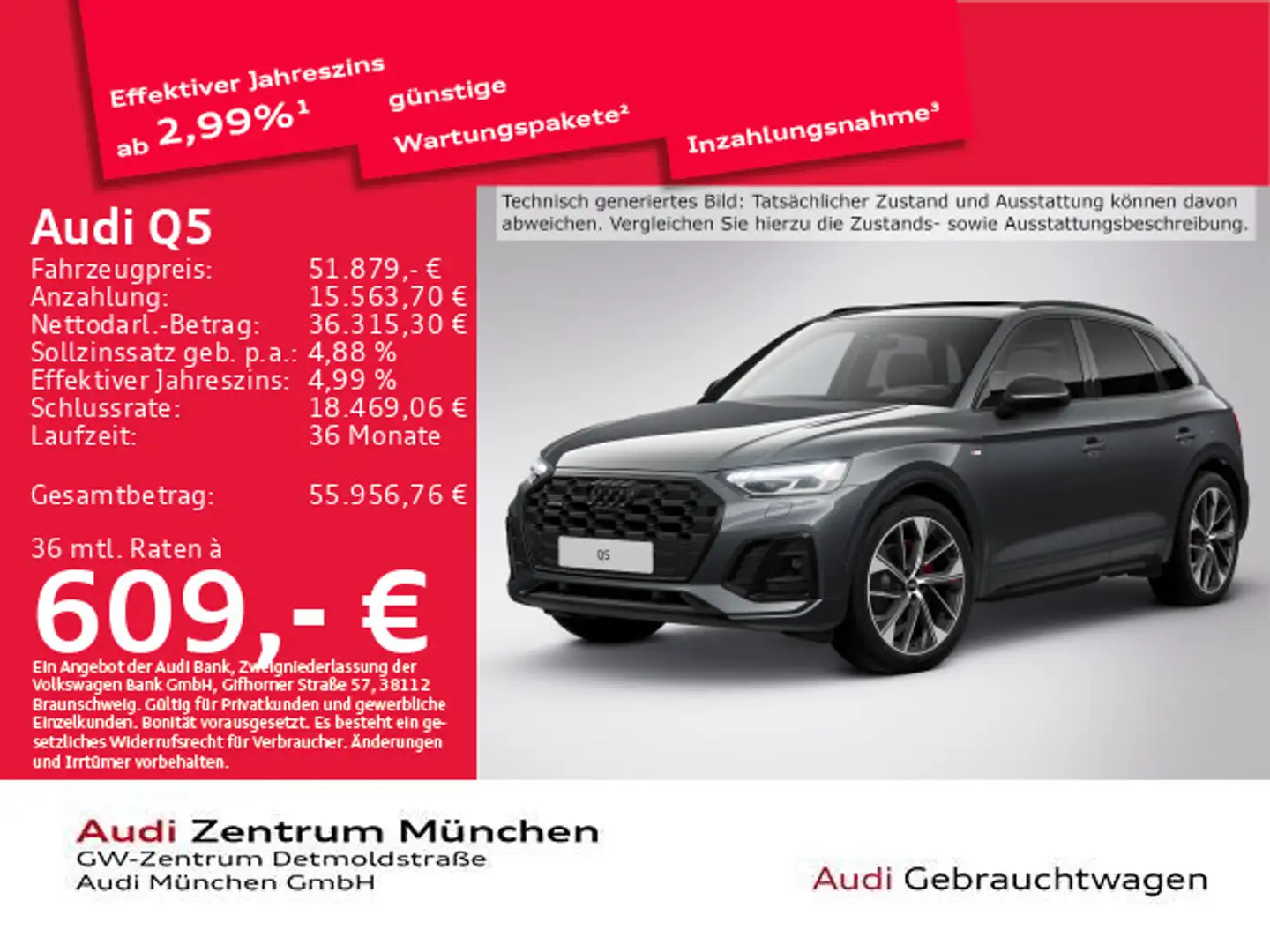 Audi Q5 40 TDI qu. S tronic 2x S line "nardograu" UPE Grau - 1