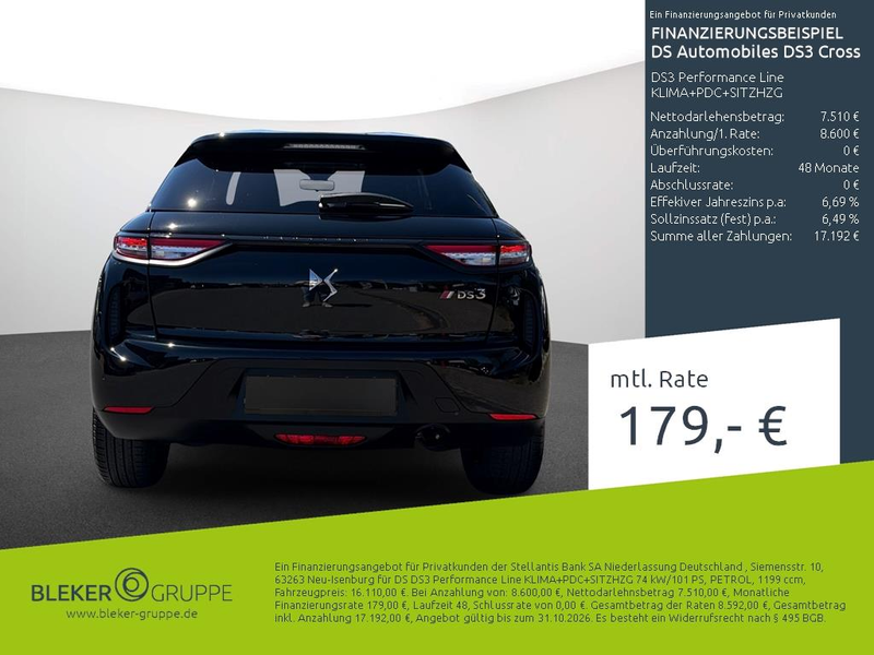 DS Automobiles DS 3 Crossback DS3 Performance Line KLIMA+PDC+SITZHZG