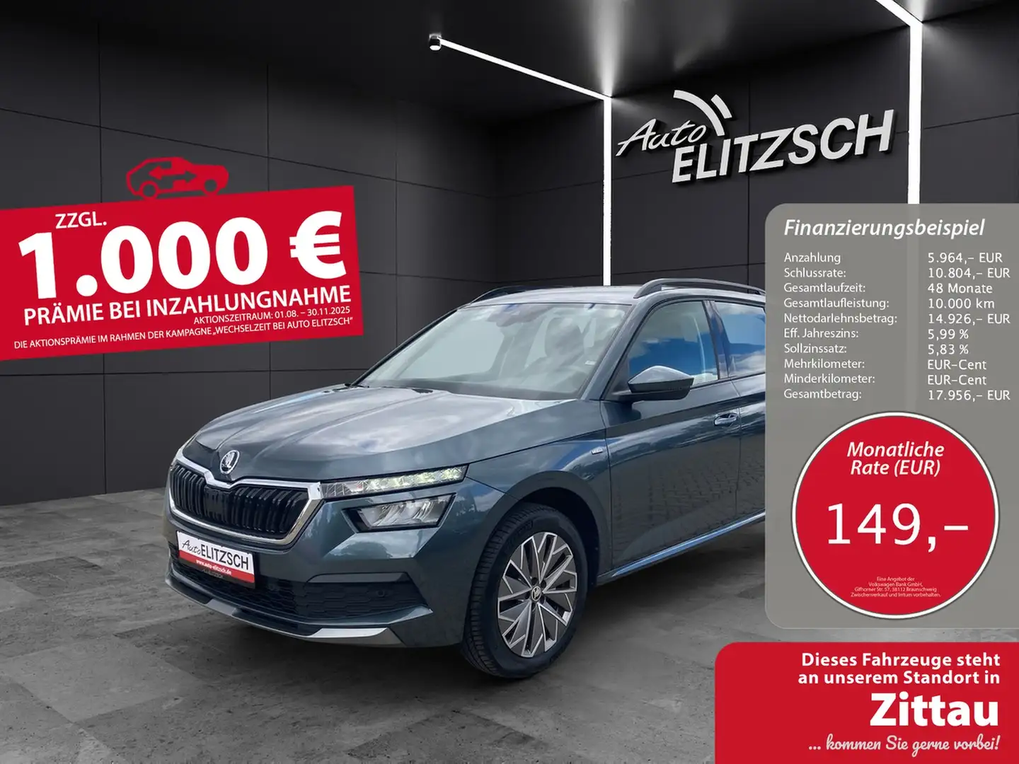 Skoda Kamiq TSI Clever LED AHK Navi AID PDC SH Grau - 1