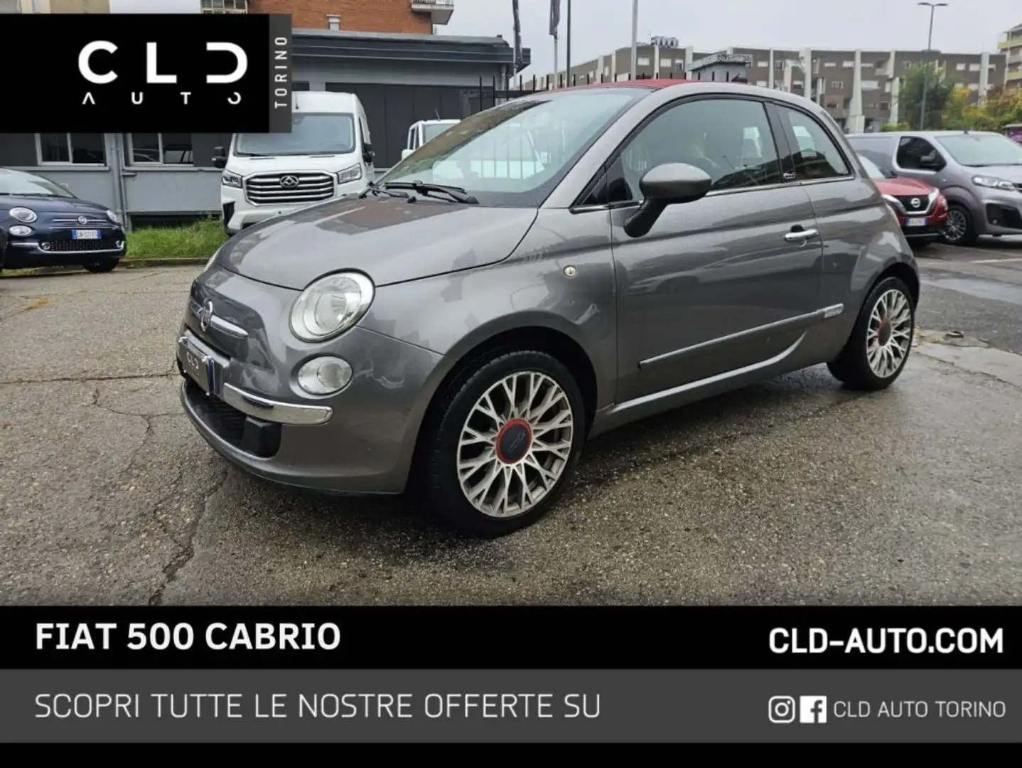 Fiat 500C 1.2 Gris - 1