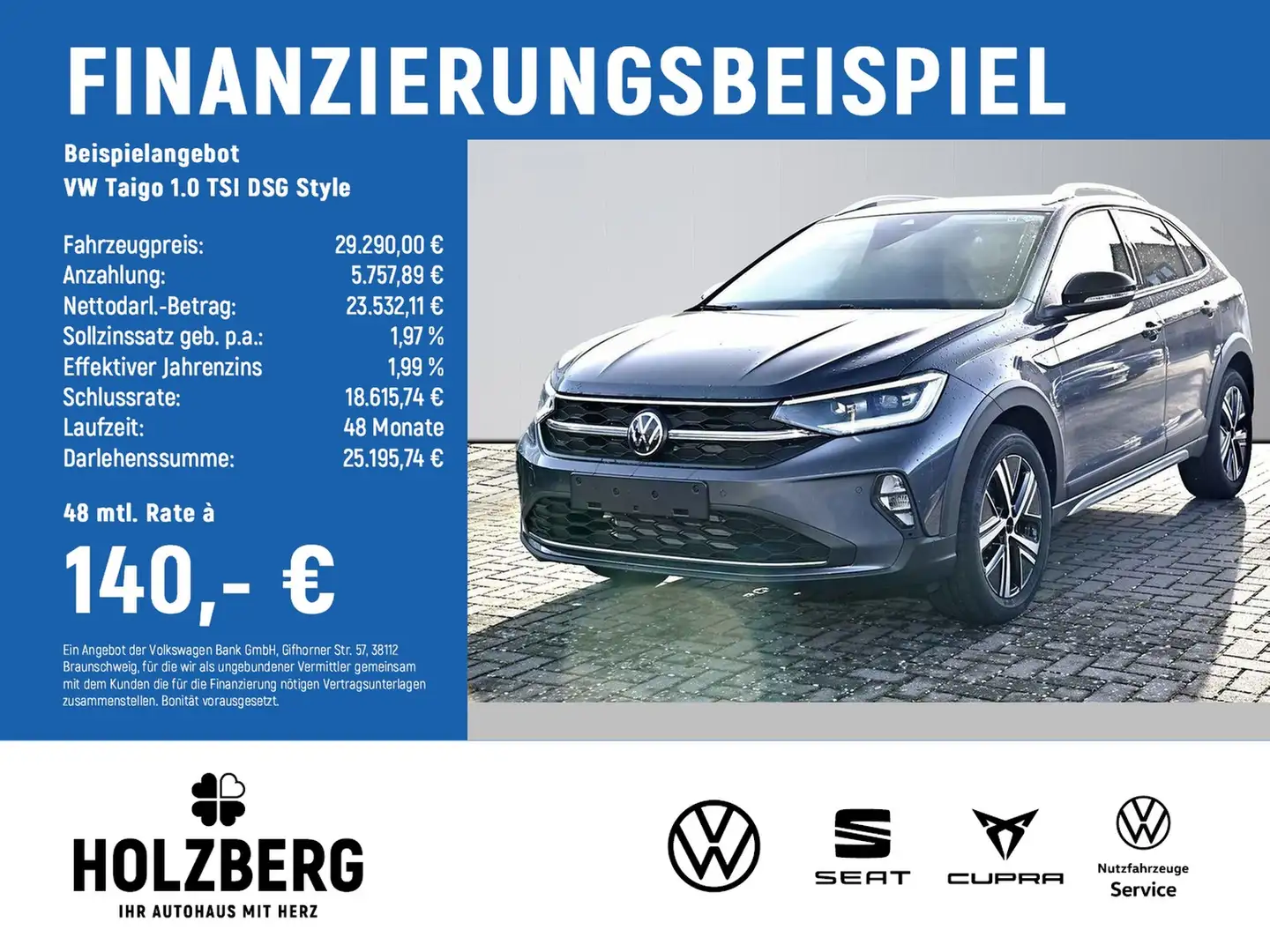 Volkswagen Taigo 1.0 TSI DSG Style IQ.DRIVE+NAVI+17" Grau - 2
