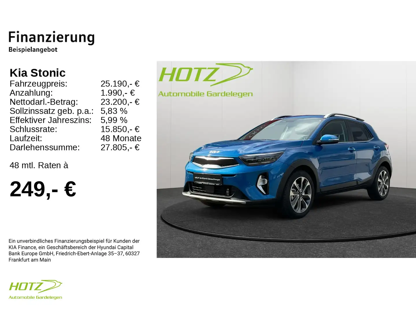 Kia Stonic 1.0 DCT Spirit LED/NAVI/APP Azul - 2