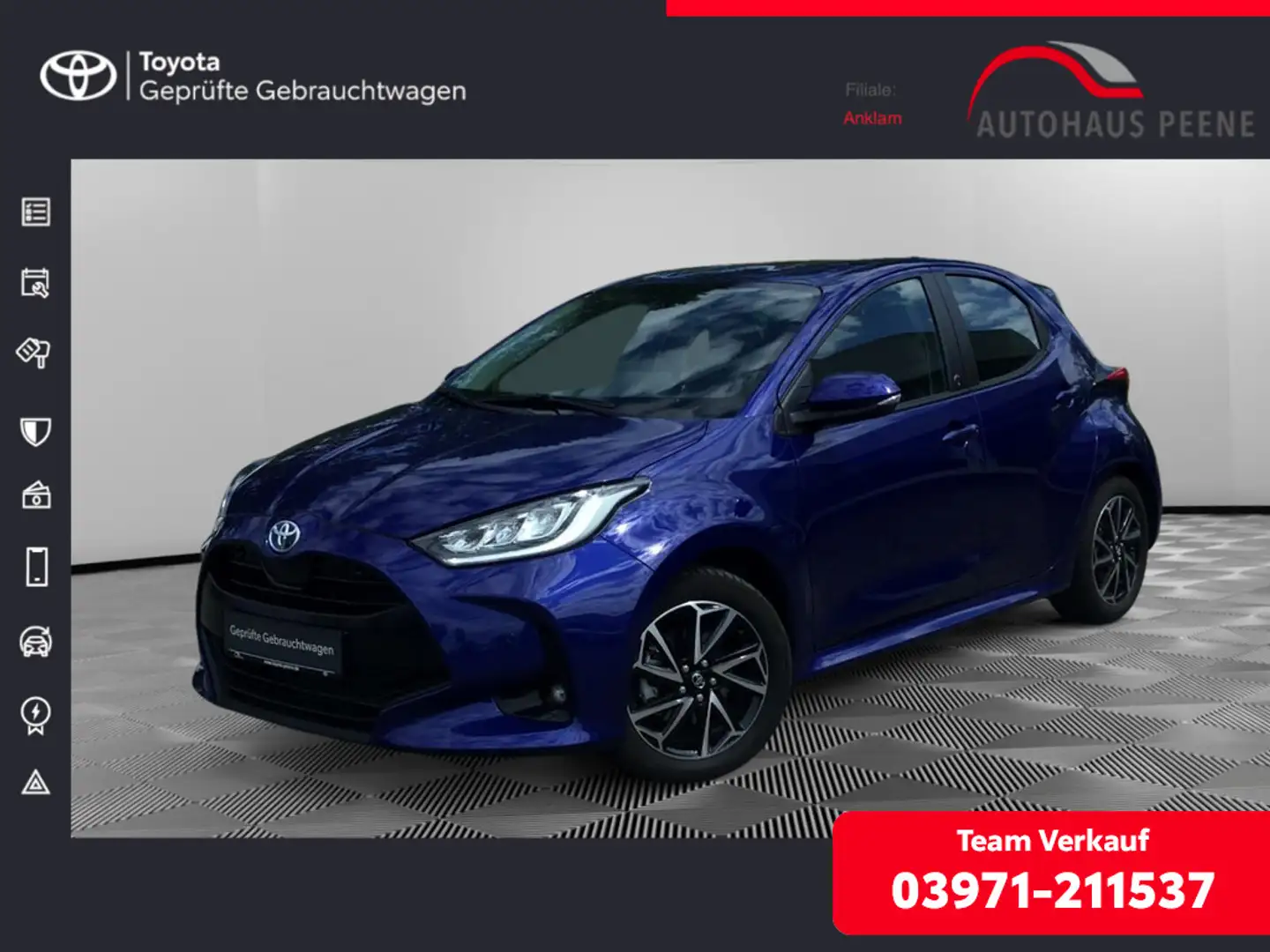 Toyota Yaris 1.5 Hybrid Team Deutschland SHZ ACC LED Blue - 1