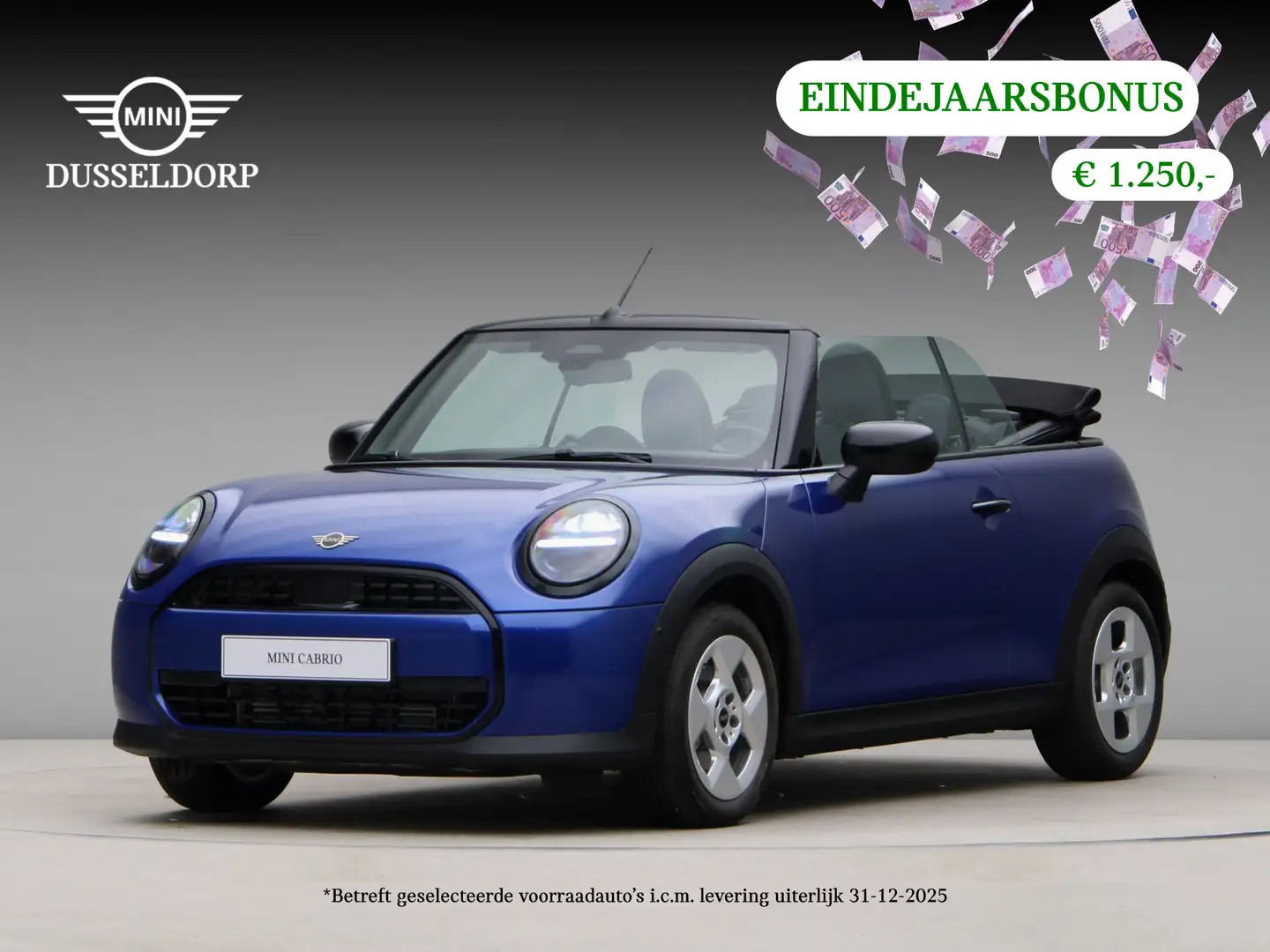 MINI Cooper C Cabrio Classic PRIVATE LEASE EUR 703,- (48 mnd/10.000 km) Blauw - 1