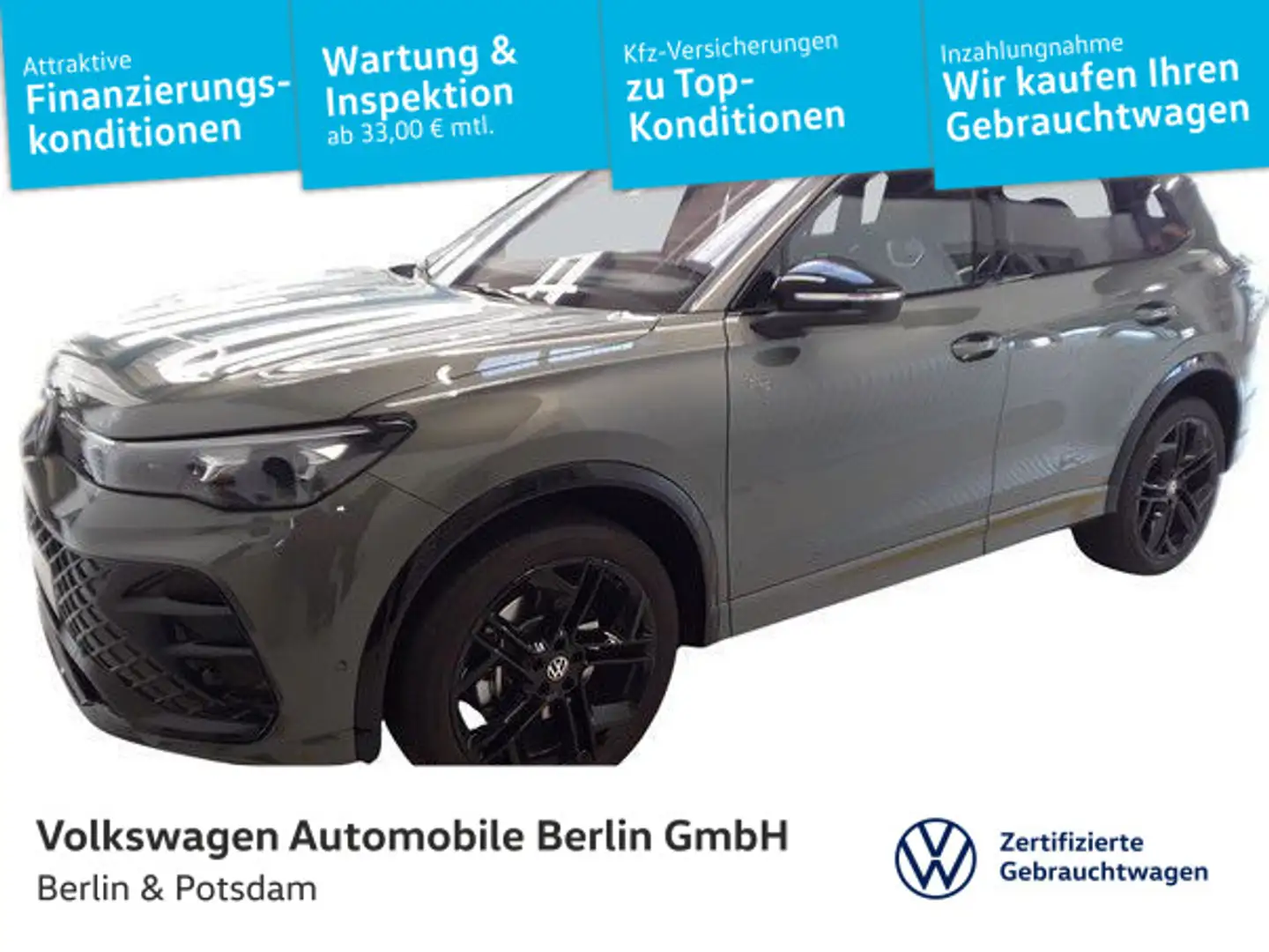 Volkswagen Tiguan 2.0TDI DSG R-Line 4x4 BLACK STHZG AHK H&K Grün - 1