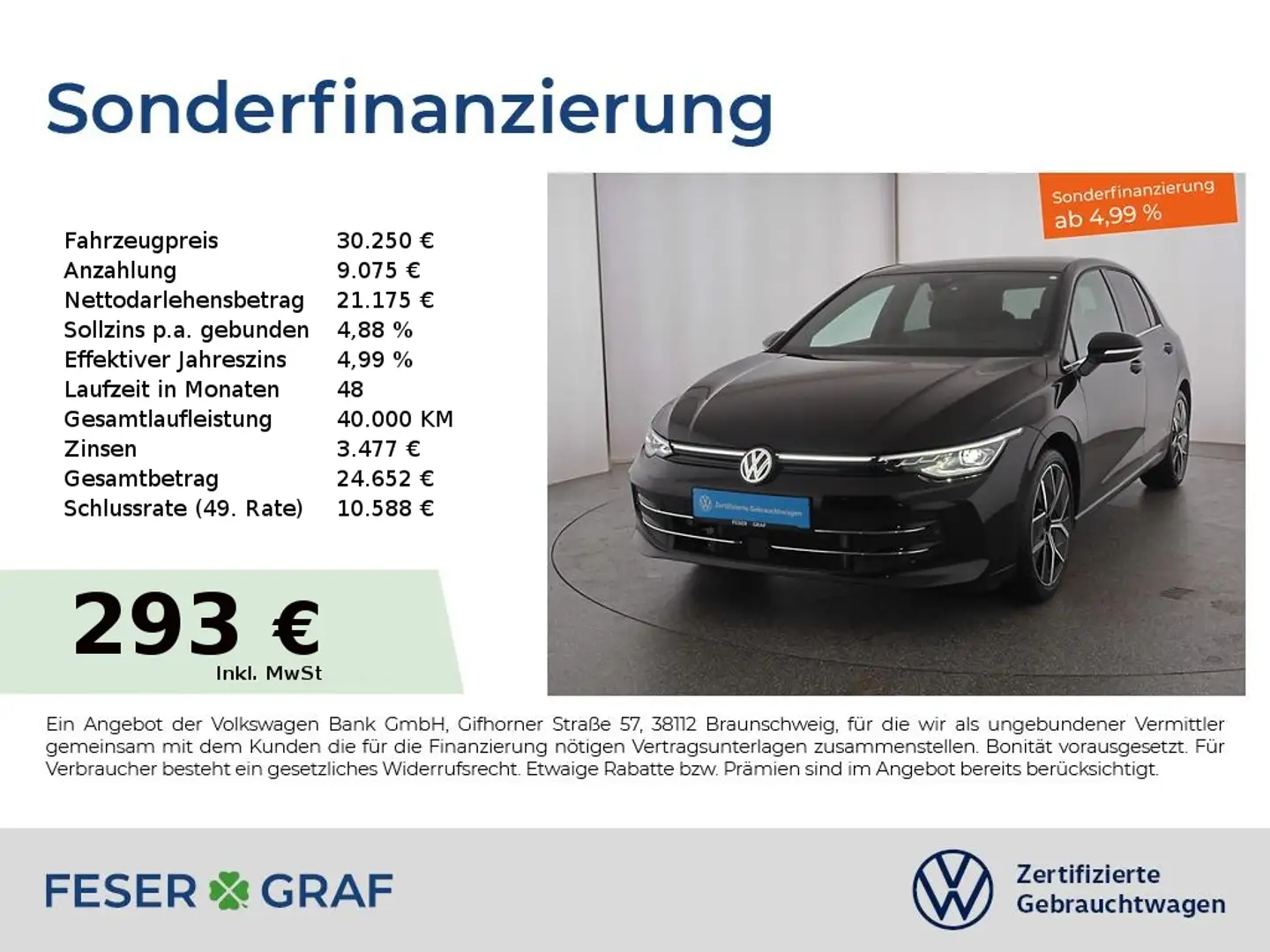Volkswagen Golf 1.5eTSI Edition50 IQ-Light AHK Panorama 18" Schwarz - 1