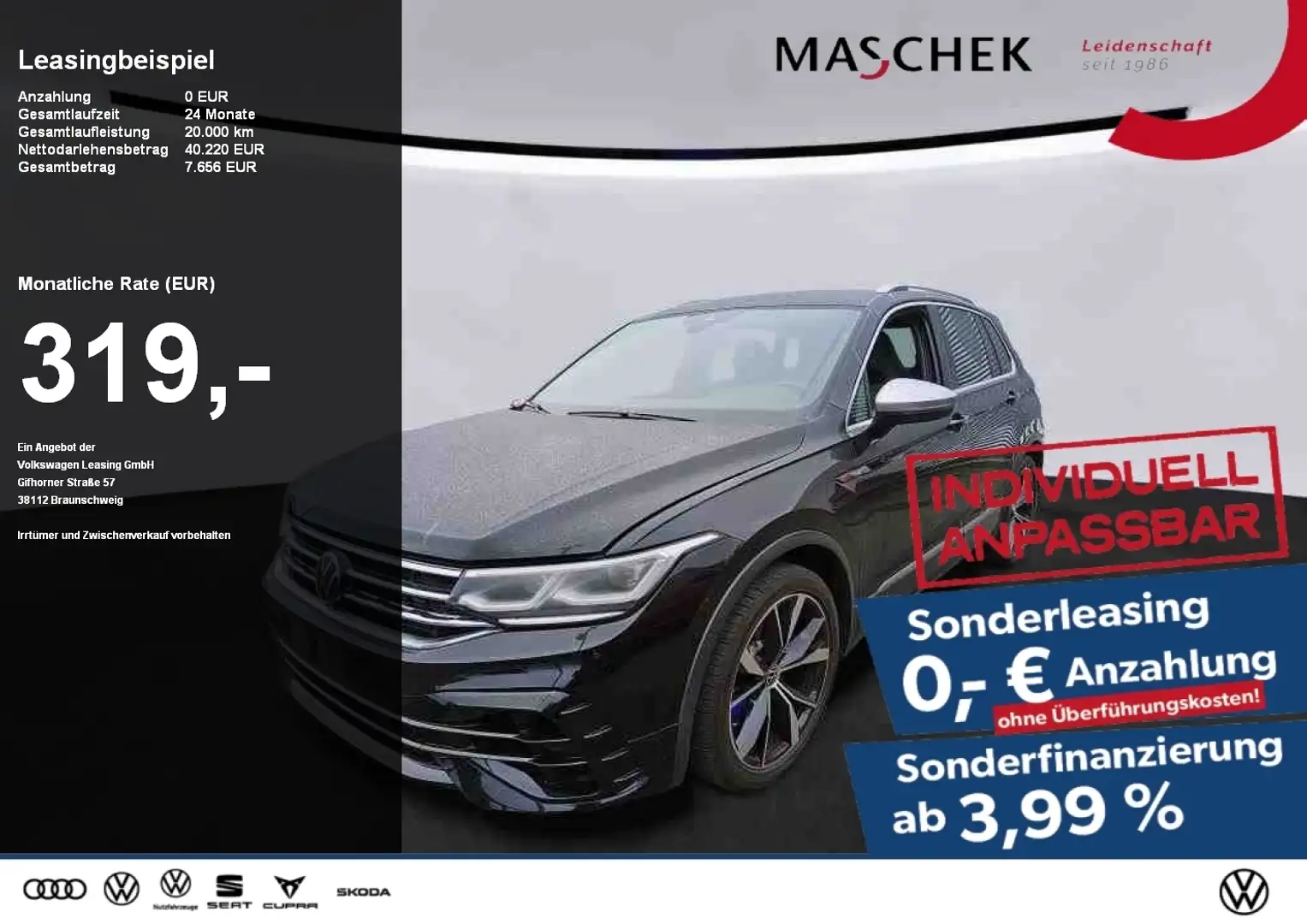 Volkswagen Tiguan R *Sonderleasing* 4Motion RearView Schwarz - 1
