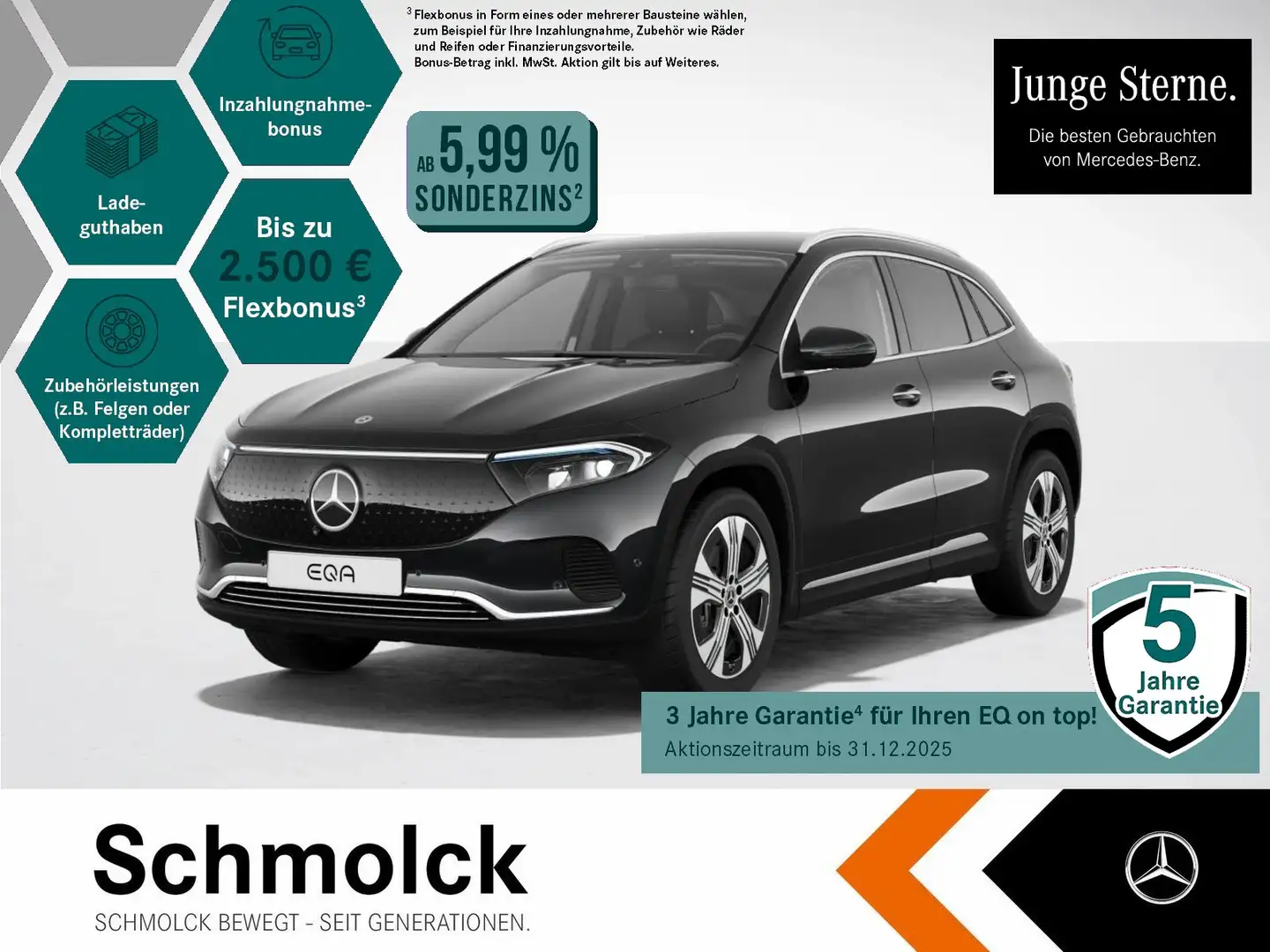 Mercedes-Benz EQA 300 4M PROGRESSIVE+LED+MEMO+KYLSGO+DSTR+360° Schwarz - 1