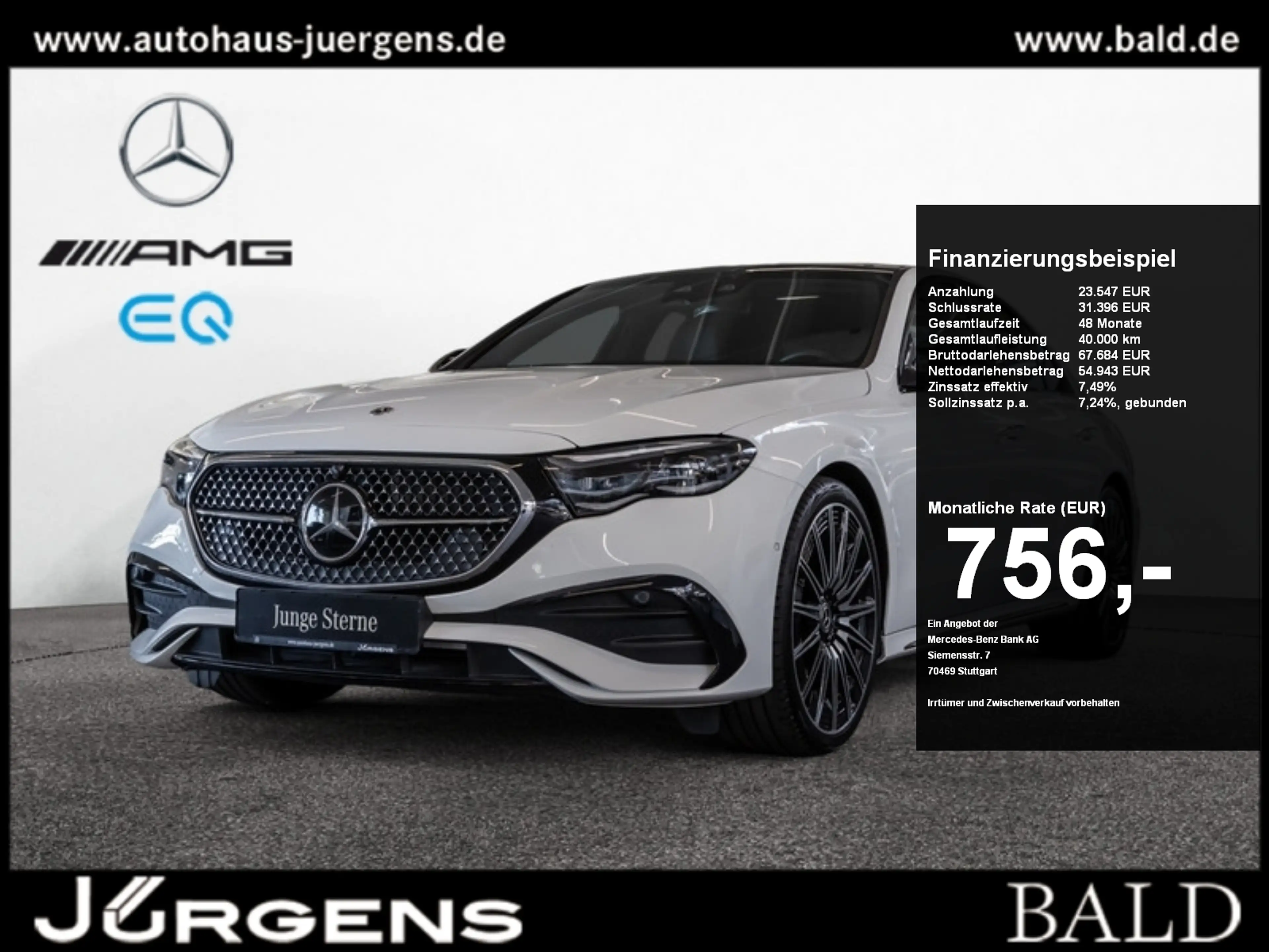 Mercedes-Benz E 450 d 4MATIC Limousine AMG-Sport+Burm+Pano+AHK