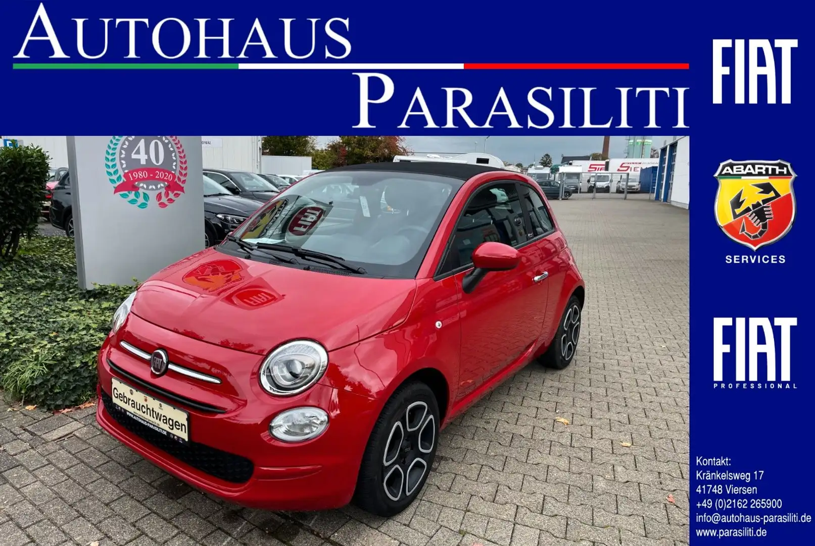 Fiat 500C Club Klimaautomatik PDC 7" Radio Rot - 1