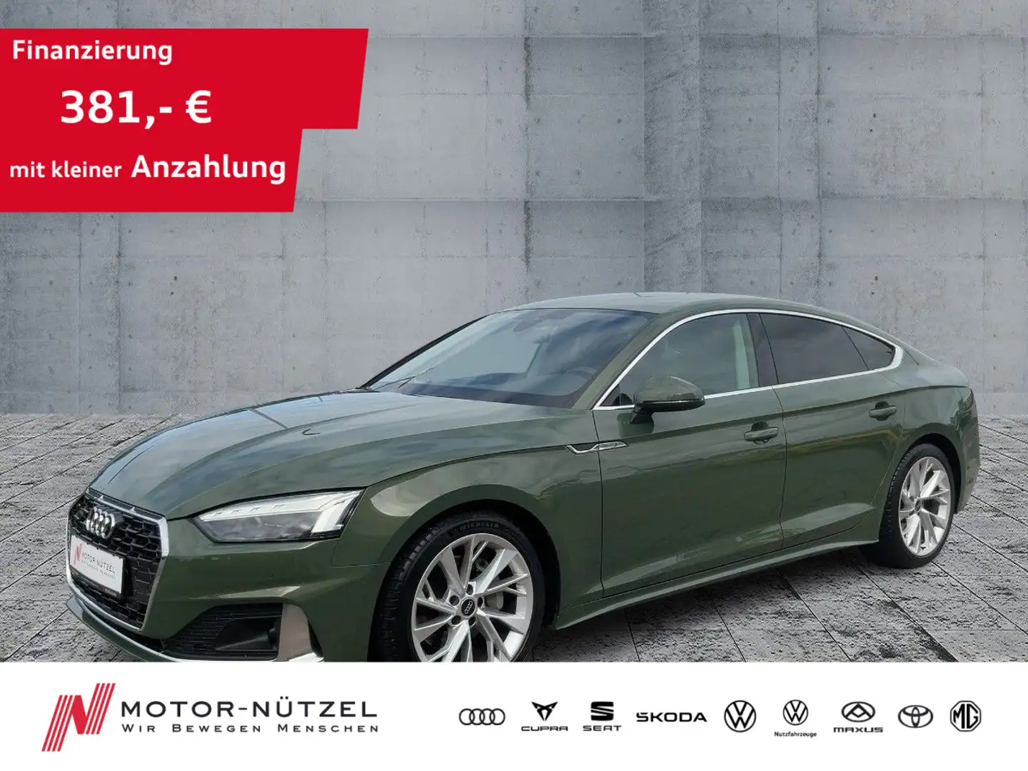 Audi A5 40 TDI QU ADVANCED MATRIX+NAVI+B&O Grün - 1