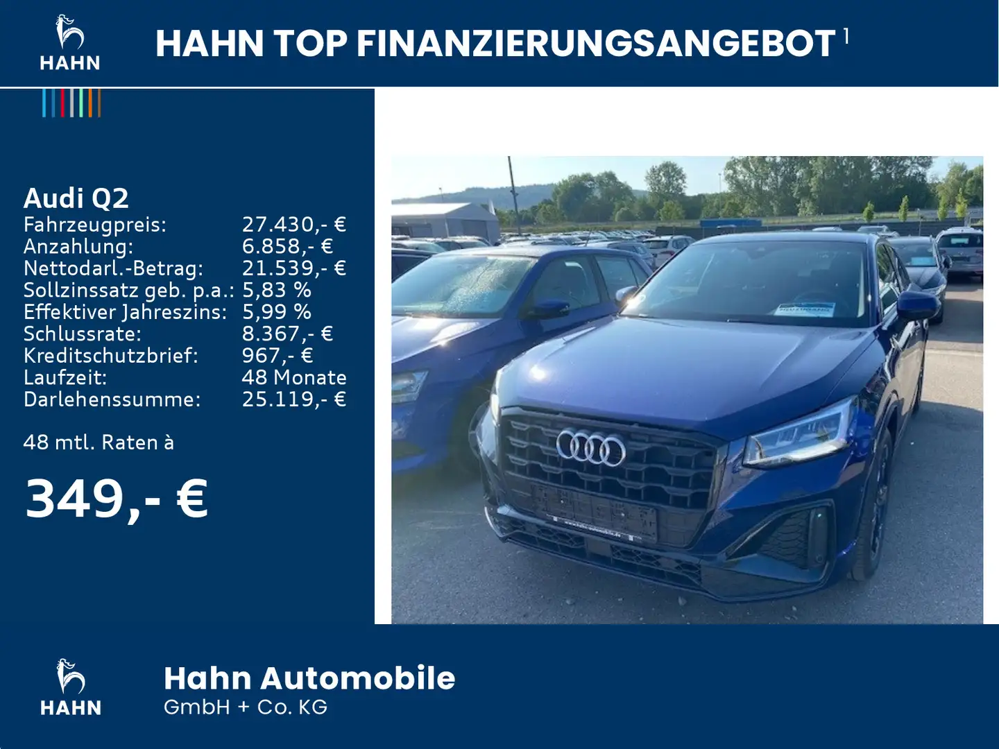 Audi Q2 35 1.5 TFSI S-Tronic S line AHK Navi Kamera Blau - 2