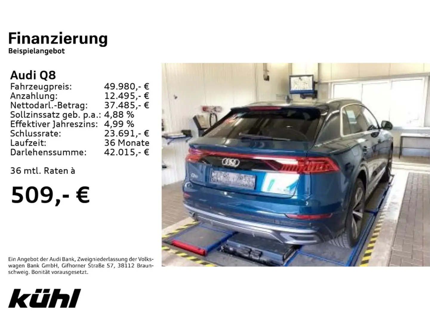 Audi Q8 50 TDI Q Tip. Luft HD Matrix B&O 360° HuD Pan Bleu - 2