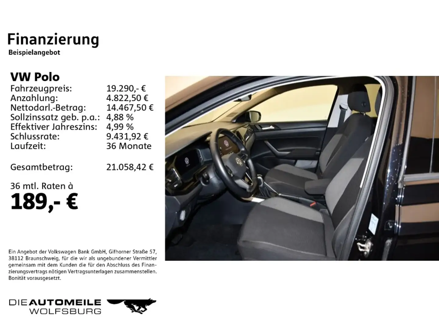 Volkswagen Polo 1.0TSI DSG Life NAVI/PDC/CLIMATRONIC Schwarz - 2