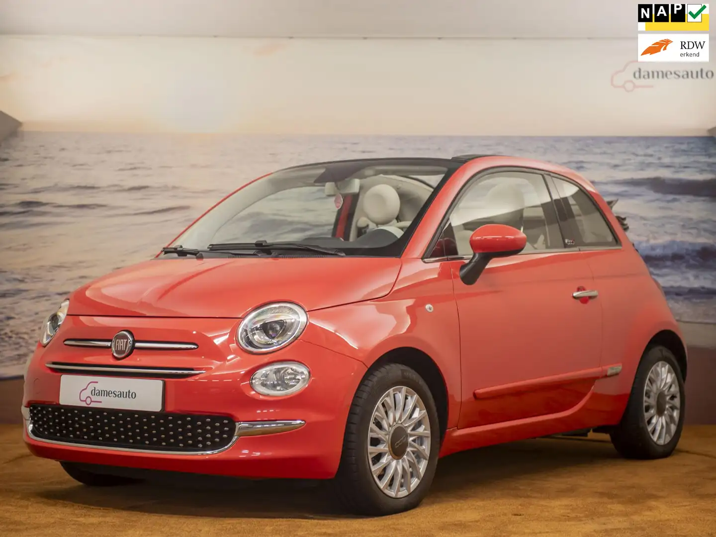 Fiat 500C 0.9 Cabrio|NAP|Cruise control|Incl. garantie|Koraa Rood - 1