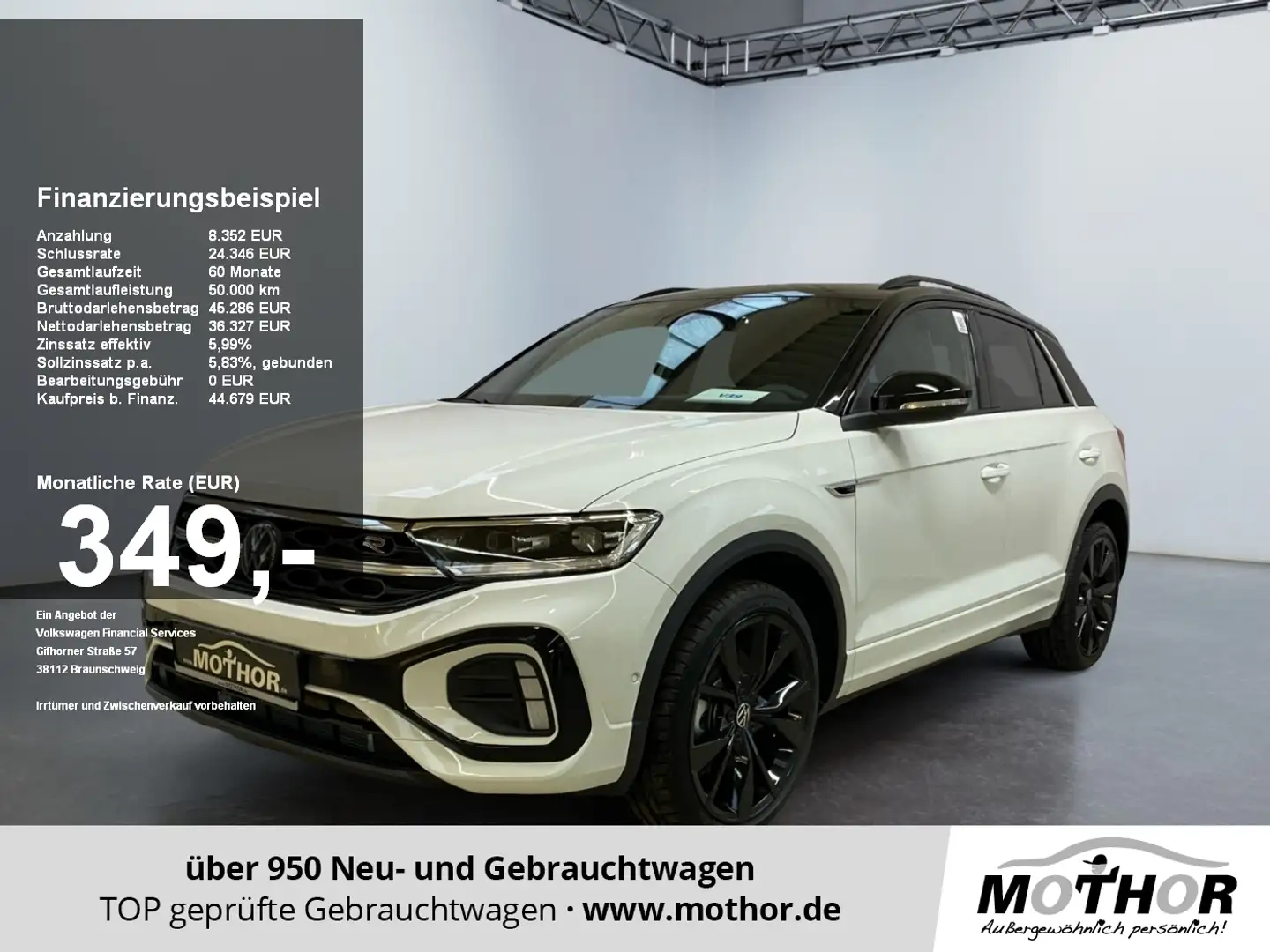Volkswagen T-Roc 1.5 TSI R-Line Pano ParkAss. STH AHK KAM Weiß - 1