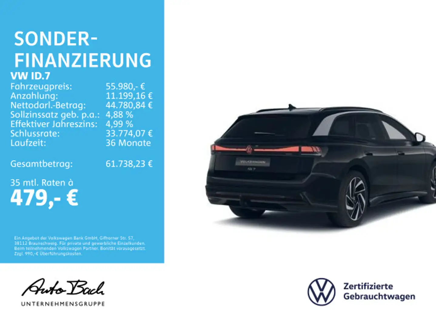 Volkswagen ID.7 Tourer Pro Automatik Navi LED Panorama ACC Schwarz - 2