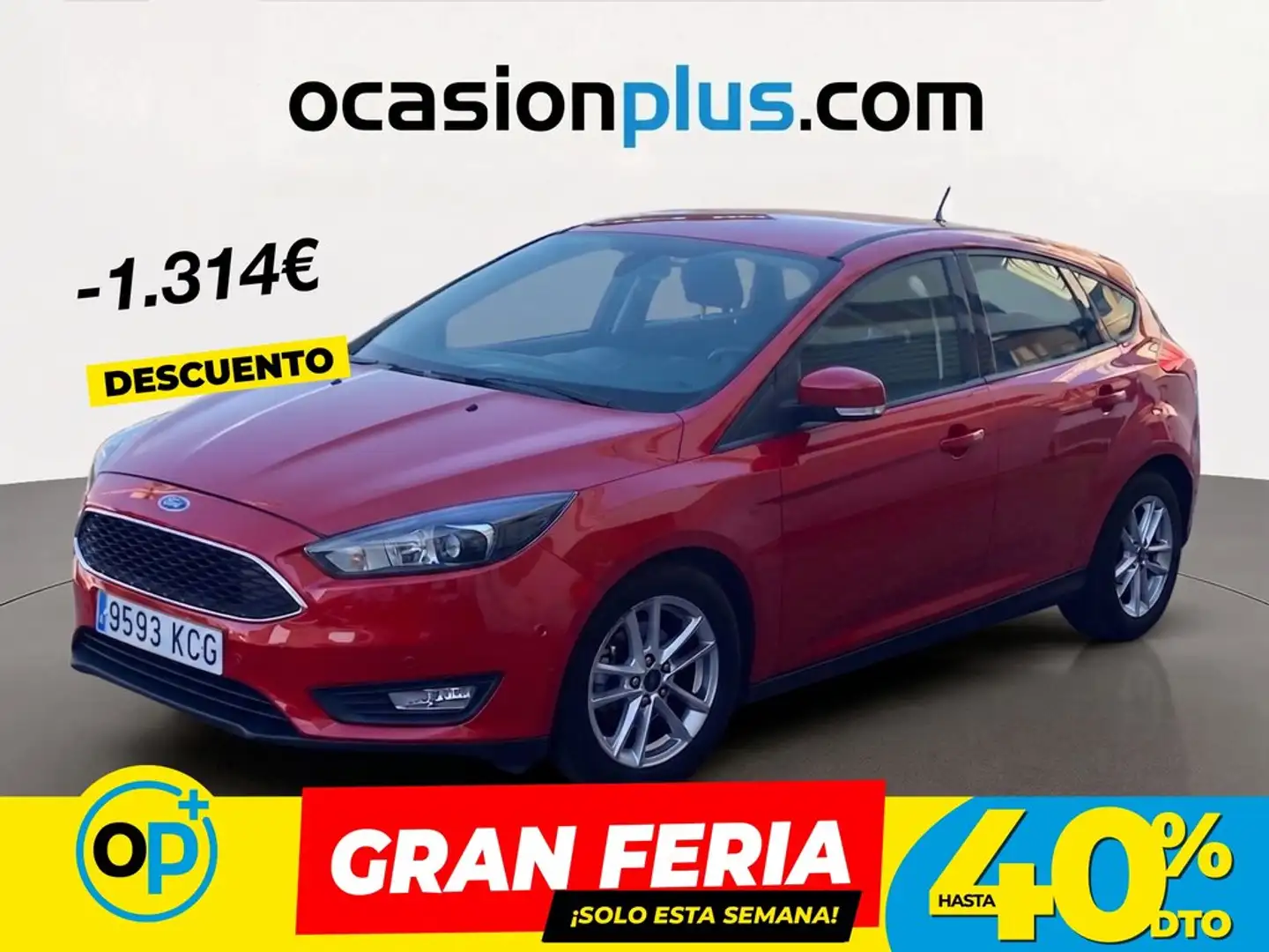 Ford Focus 1.0 Ecoboost Auto-S&S Business 125 Rojo - 1