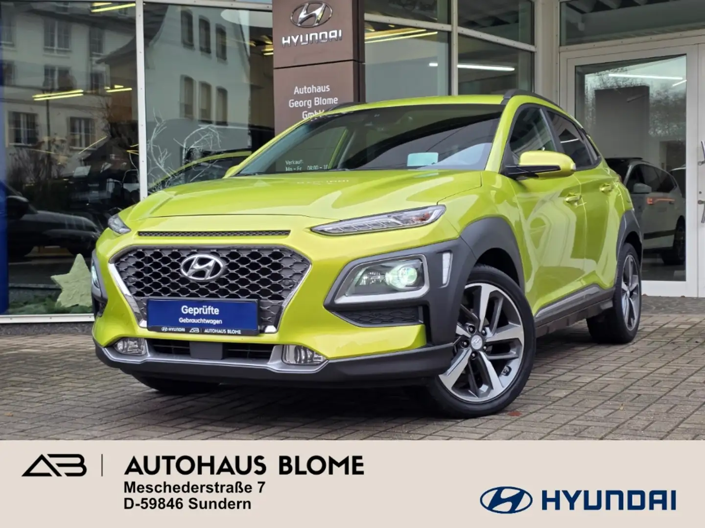 Hyundai KONA 1.0 T-GDI M/T Premium, Winterräder, Navi, Voll-LED Giallo - 1