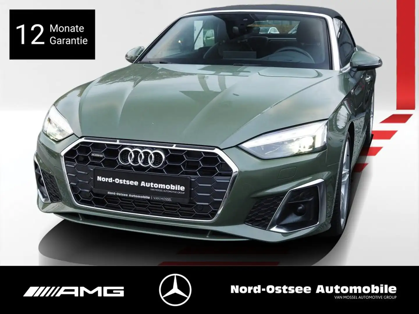 Audi A5 40 CABRIO 2.0 TFSI quattro S-LINE AHK HUD LED Grün - 1