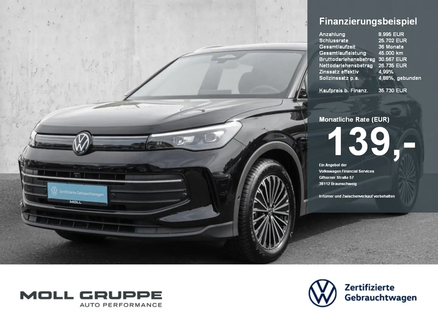 Volkswagen Tiguan 1.5 eTSI DSG Goal 360 ACC AUT EL.HECK FLA Noir - 1