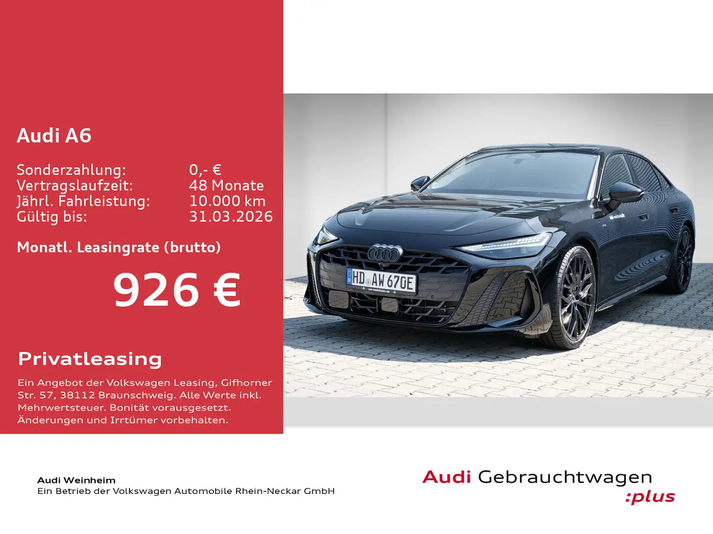 Audi A6 2.0 TFSI e-hybrid Limousine edition one LED A Schwarz - 2