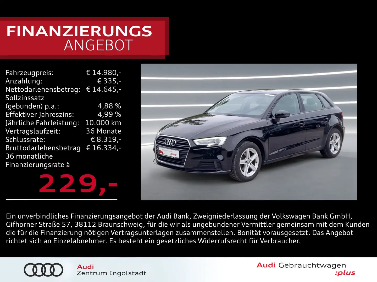 Audi A3 Sportback 30 g-tron S tronic NAVI 2x PDC Xenon Schwarz - 1