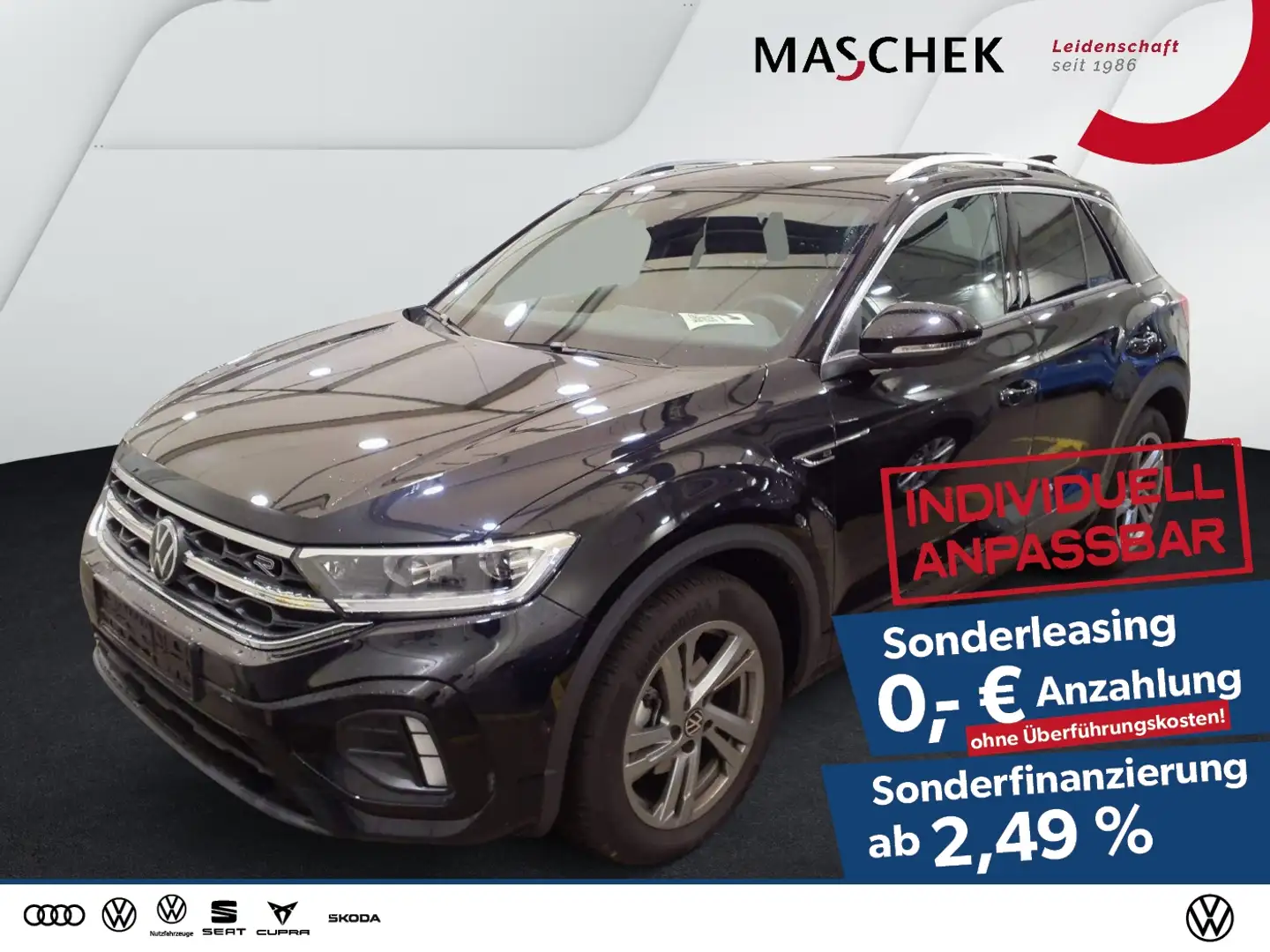 Volkswagen T-Roc R-Line 1.5 TSI Sonderleasing Navi AHK RearView Schwarz - 1