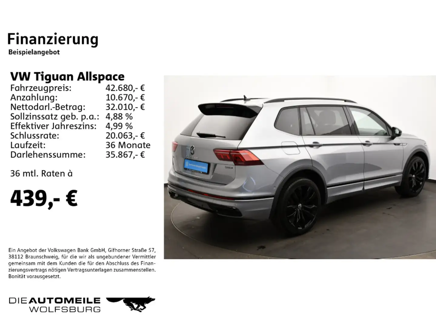 Volkswagen Tiguan Allspace 2.0 TSI 4MDSG R-Line AHK/ACC/Mul Silber - 2