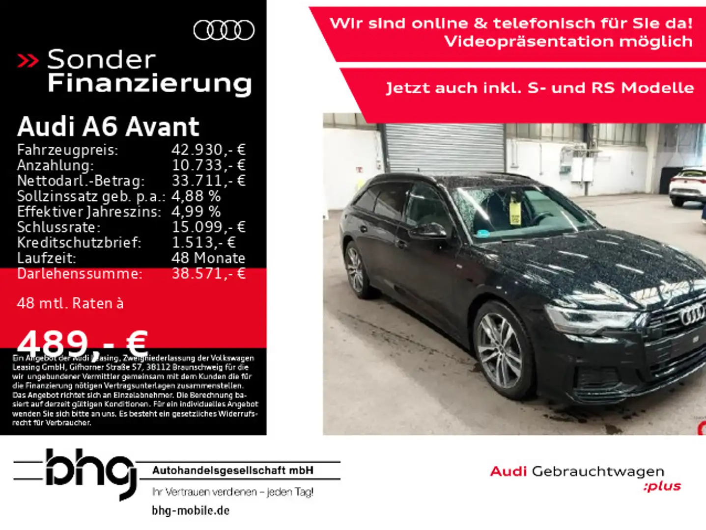 Audi A6 40 TDI quattro S-line LED/Navi/Kamera/A Schwarz - 1