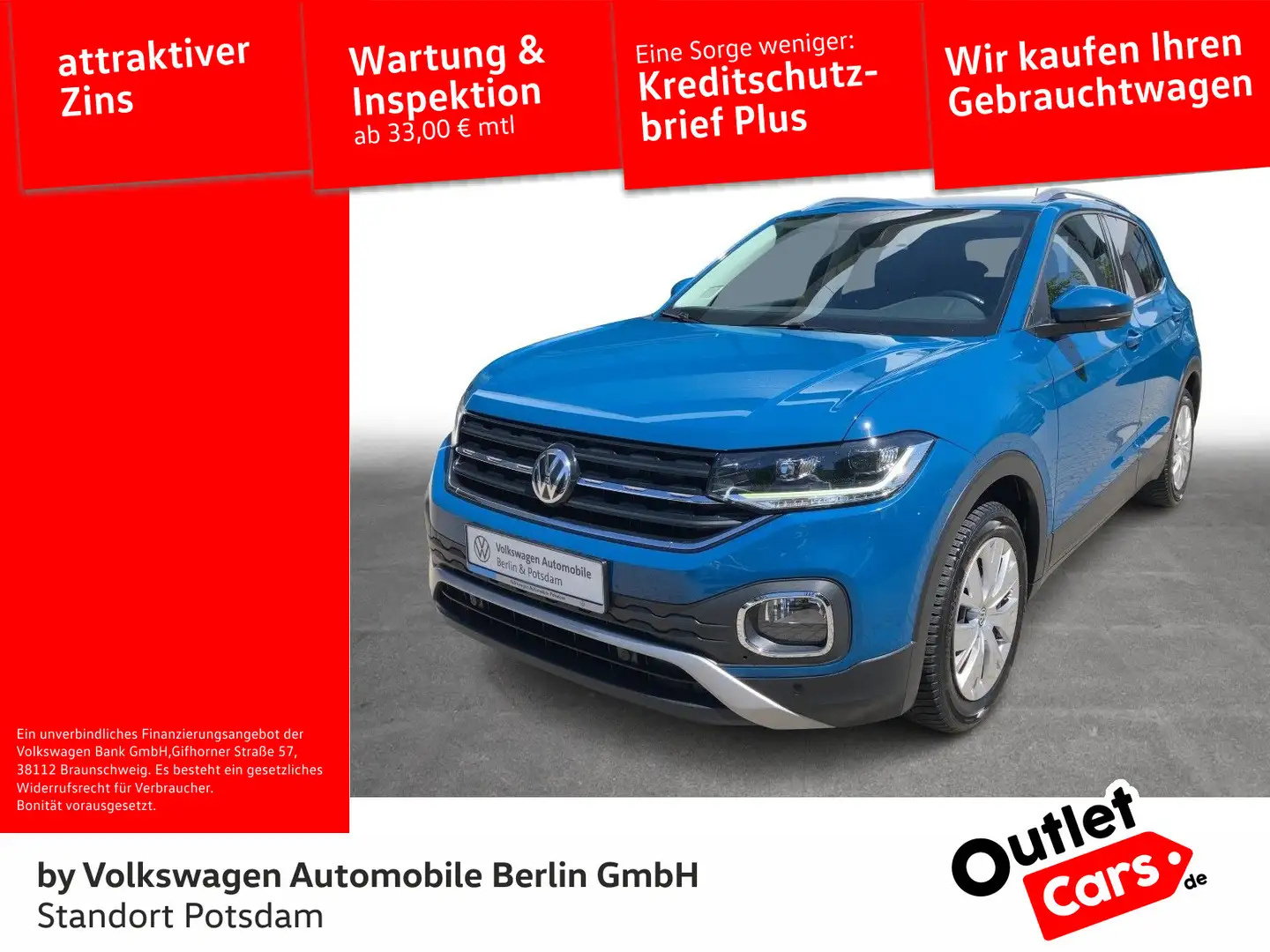 Volkswagen T-Cross 1.0 TSI Style Navi LED Connect PDC GRA Azul - 1