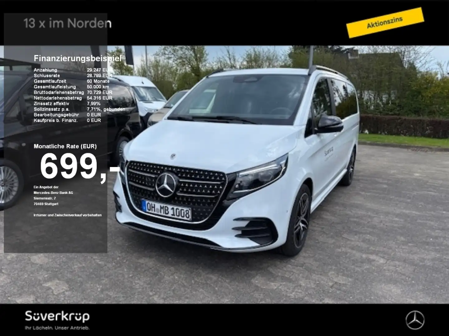 Mercedes-Benz V 220 lang AMG/NIGHT/PANO/SPUR/TWA/DISTRO/7 SITZE Alb - 1