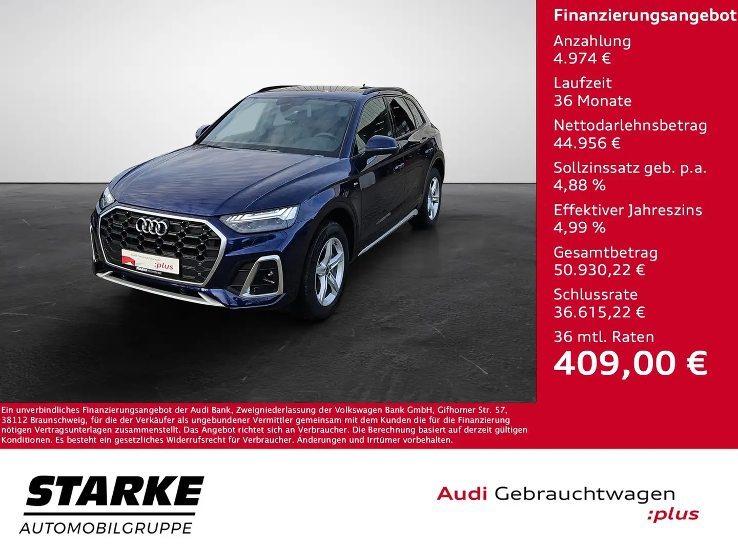 Audi Q5 40 TDI S tronic quattro S line NaviPlus Matrix ... Blau - 1