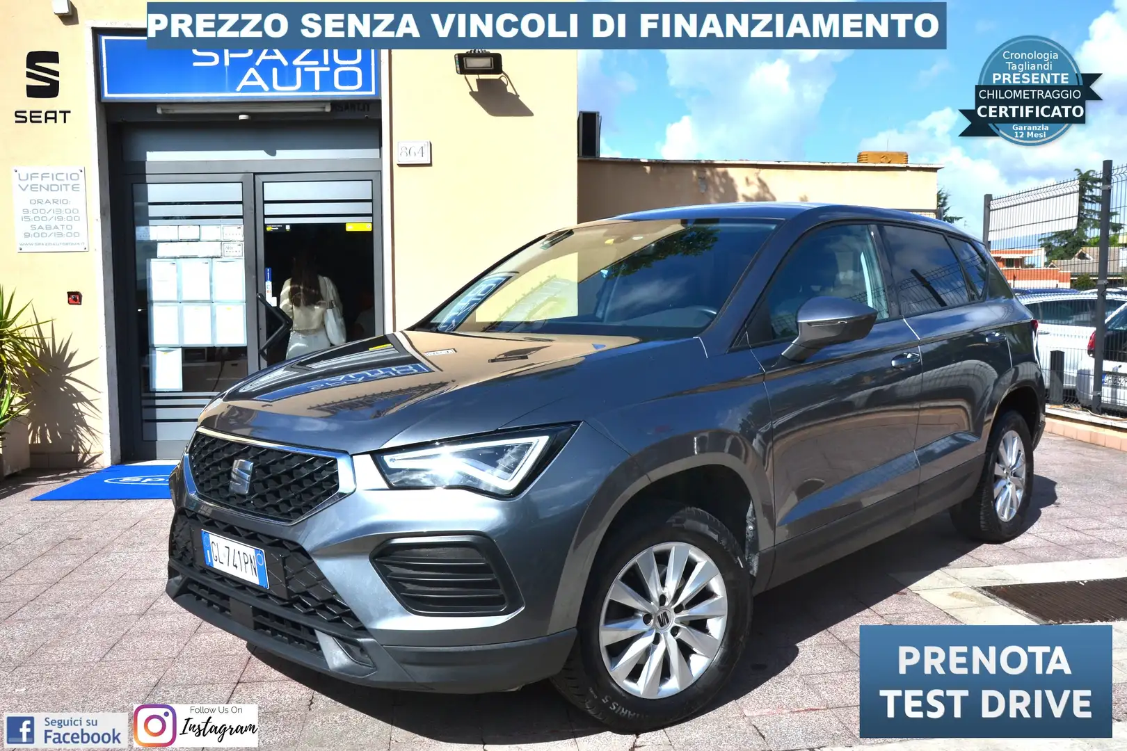 SEAT Ateca Ateca 1.0 tsi Reference 110cv Unipro'-Prezzo Reale Grigio - 1